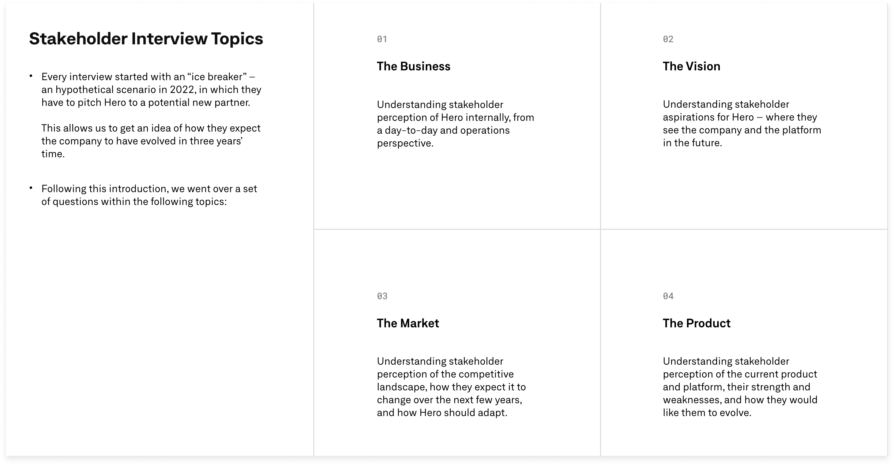 Stakeholder interviews report
