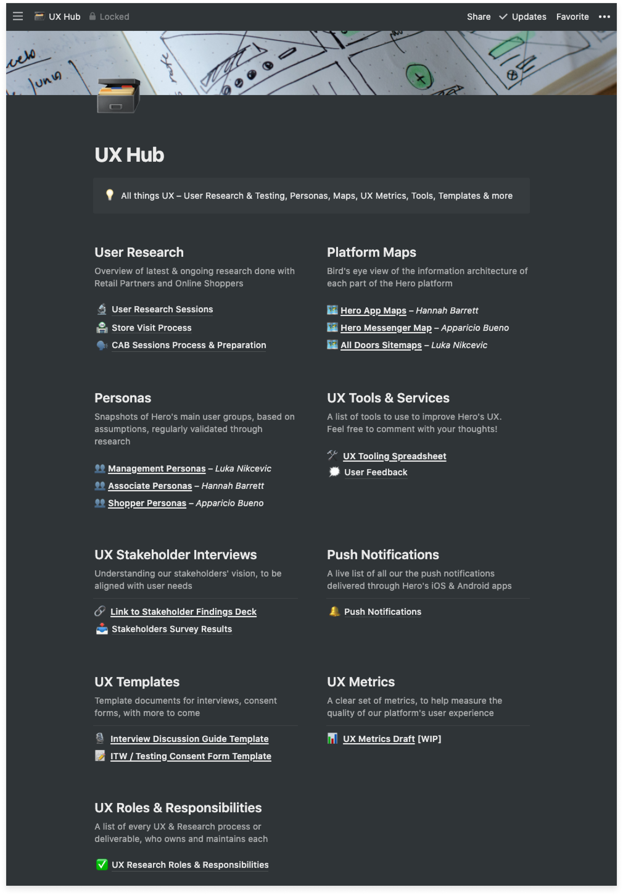 Hero UX Hub on Notion